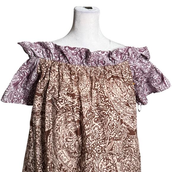 Free People Sophie Off The Shoulder Printed Mini Dress XS - Picture 2 of 12